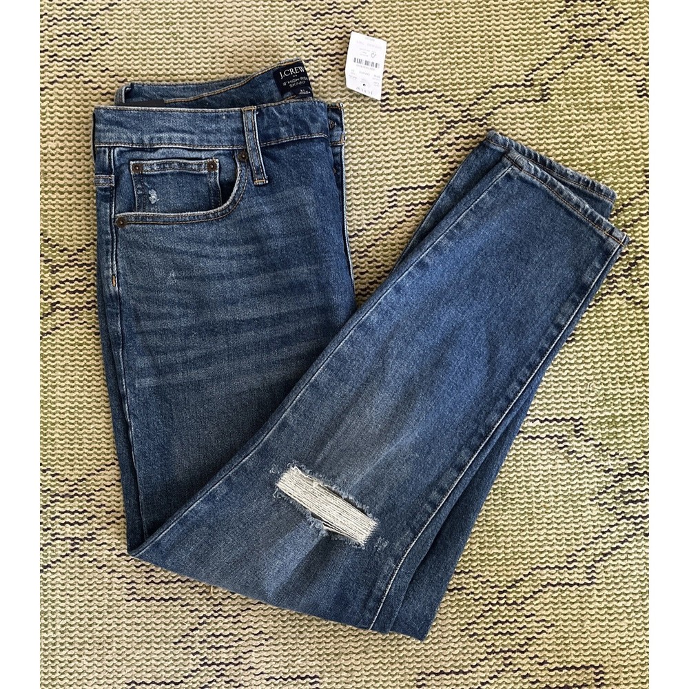 J.Crew 10” High Rise Skinny Jeans Button Fly Women's 31 Distressed NWT NEW